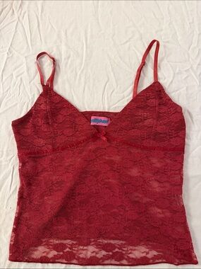 Edikted Red Lace Camisole with Adjustable Straps